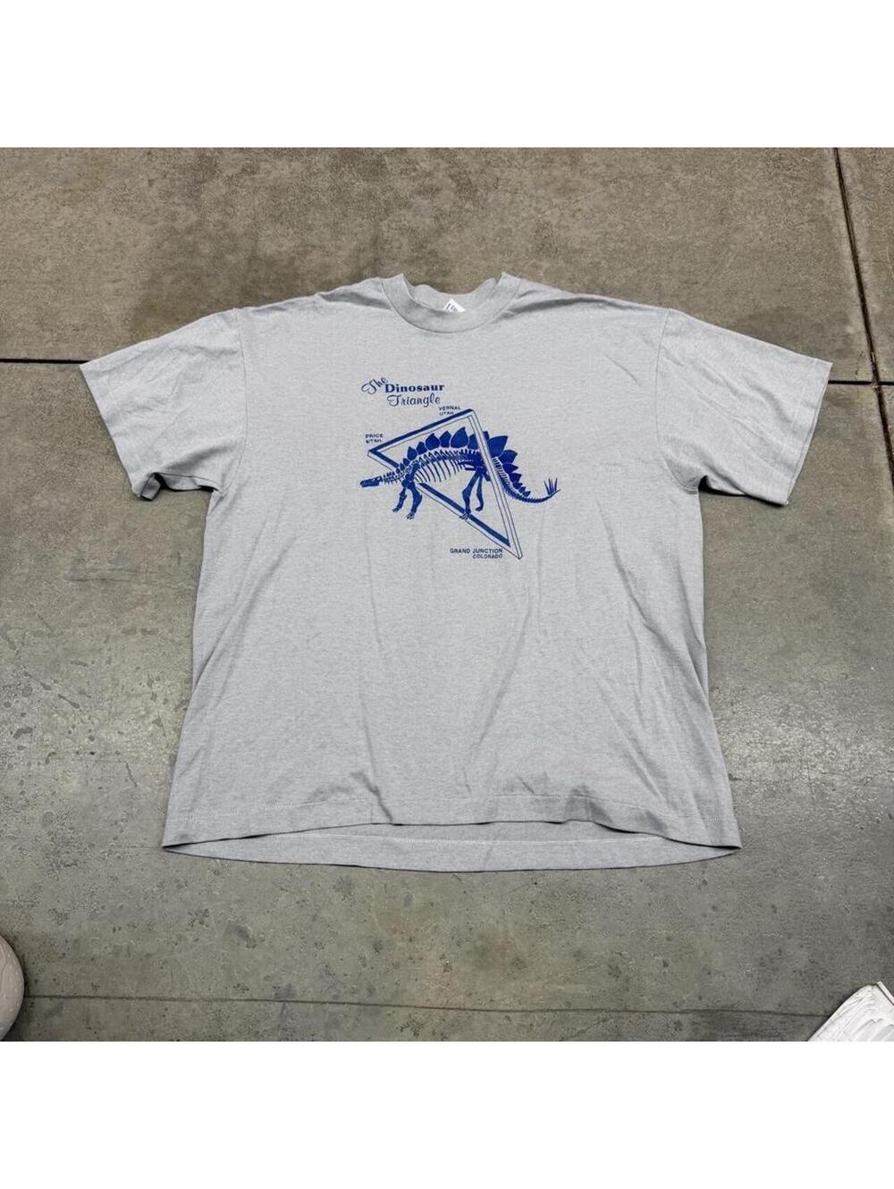 vintage the dinosaur triangle destination grey made in usa art shirt size xl